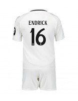 Real Madrid Endrick #16 Domácí dres pro děti 2024-25 Krátký Rukáv (+ trenýrky)